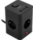 Сетевой удлинитель Buro BU-PTE4.1UC-B 1.5м (4 розетки) черный (пакет ПЭ)