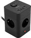 Сетевой удлинитель Buro BU-PTE4.1UC-Plus-B 1.5м (4 розетки) черный (пакет ПЭ)