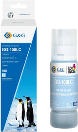Чернила G&amp;G GG-108LC C13T09C54A светло-голубой70мл для Epson Ecotank L8050/ L18050