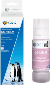 Чернила G&amp;G GG-108LM C13T09C64A светло-пурпурный70мл для Epson Ecotank L8050/ L18050