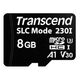 Промышленная карта памяти Micro SecureDigital 8GB Transcend 230I,3D NAND TLC