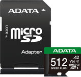 ADATA
Флеш карта microSDXC 512GB A-Data UD512GUI3V30A2SP-RA1 Speed Plus + adapter