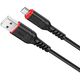 HOCO X59/ USB кабель Micro/ 1m/ 2.4A/ Нейлон/ Black