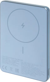 Мобильный аккумулятор Xiaomi Super Slim Magnetic 5000mAh QC3.0/ PD3.0 22.5W 3A USB-C беспров.зар. голубой (BHR08POGL)