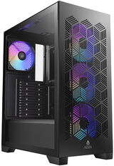 Корпус Azza AEROHEX черный без БП ATX 4x120mm 1xUSB2.0 1xUSB3.0 audio bott PSU CSAZ-203A03