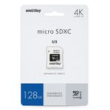 Smart buy
Micro SecureDigital 128GB Smartbuy U3 V30 A1 Advanced R/ W up to 90/ 55 с адапт (SB128GBSDU1A-AD)