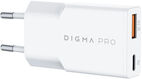 Сетевое зар./устр. Digma Pro DPW3A 30W 3A (PD+QC) USB-C/USB-A универсальное белый (DPW3A3GX11WH)