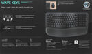 Клавиатура Logitech Wave Keys графитовый USB беспроводная BT/Radio slim Ergo LED (подставка для запястий) (920-012319)