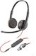 Наушники с микрофоном Poly Blackwire 3200 3225 черный/красный 2.27м накладные USB оголовье (8X229A6)