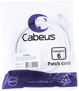 Патч-корд Cabeus PC-UTP-RJ45-CAT.6-2M-WH-LSZH U/ UTP RJ-45 вил.-вилка RJ-45 кат.6 2м белый LSZH