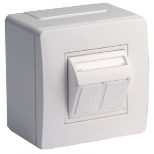 DKC
Коробка в сборе с 2 розетками RJ45