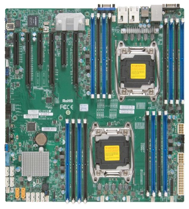 Supermicro Motherboard 2xCPU X10DRI-T E5-2600v3/v4 UpTo2x8DIMM/ 10xSATA3/ C612 RAID 0/1/5/10/ 2x10GE/ 3xPCIx16