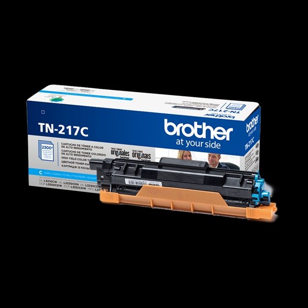 Тонер Brother TN217C (2 300 стр.) голубой для HLL3230CDWR1/DCPL3550CDWR1/MFCL3770CDWR1