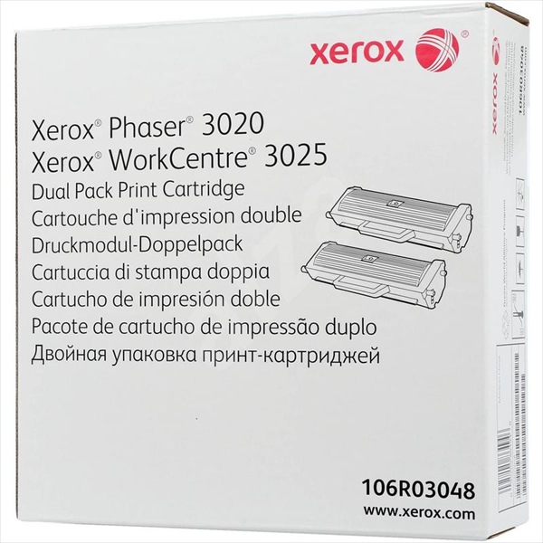 Xerox
Тонер-картридж (2x1,5K) Phaser 3020/ WC 3025 (106R03048)