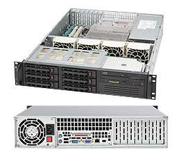 Supermicro SuperChassis 2U 823TQ-653LPB/ no HDD(6)LFF/ 1x 5.25/ 7xLP/ 1x650W Gold(12